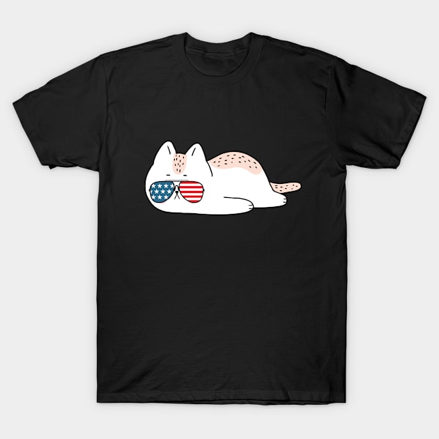 Meowica Cat 4th of July 2021 T-Shirt by kevenwal